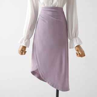 Asymmetrical Midi Pencil Skirt