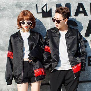 Couple Matching Printed Zip-up Jacket