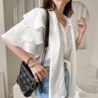 Tier-sleeve Scarf Blouse
