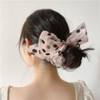 Dotted Bow-accent Hair Tie
