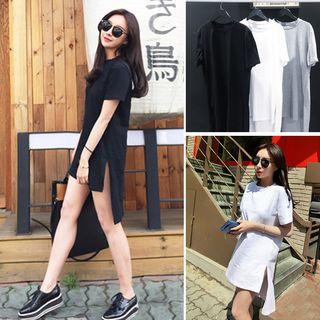 Dip Back Short-sleeve T-shirt Dress