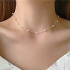 Faux Pearl Choker 2054 - Necklace - White Faux Pearl - Gold - One Size