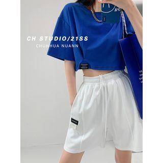 Labeled Wide-leg Sweatshorts In 8 Colors