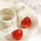 Cherry Drop Earring 1 Pair - Red & Gold - One Size