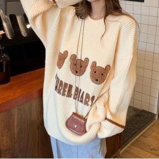 Bear Ribbed Sweater