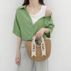 Mock Two-piece Short-sleeve Cold-shoulder Shirt