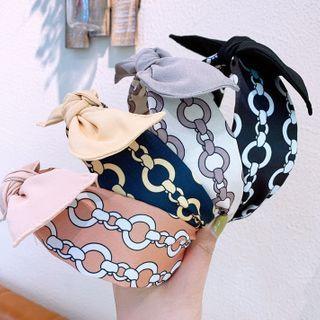 Chain Print Fabric Bow Headband