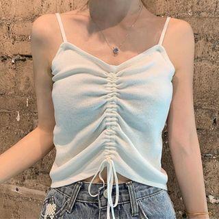 V-neck Drawstring Knit Camisole
