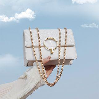 Glitter Flap Chain Strap Crossbody Bag