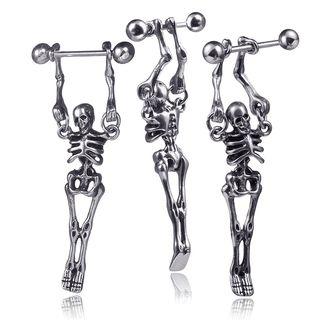 Stainless Steel Skeleton Ear Stud Steel - One Size