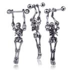 Stainless Steel Skeleton Ear Stud Steel - One Size