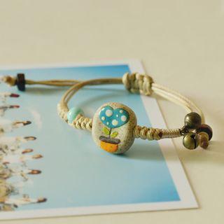 Ceramic Plant Bead String Bracelet Plant - Beige - One Size