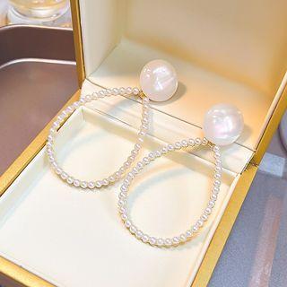 Faux Pearl Drop Earring E5160 - 1 Pair - White - One Size