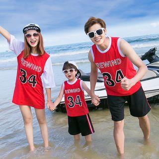 Family Matching Set: Tank Top + Shorts / Short-sleeve T-shirt Dress