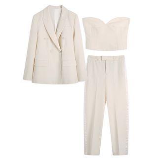 Plain Blazer / Tube Top / Dress Pants