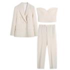 Plain Blazer / Tube Top / Dress Pants