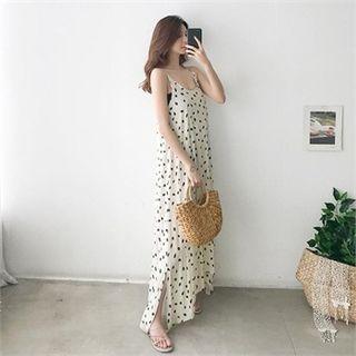 Tie-back Foliage Maxi Pinafore Dress