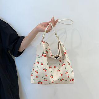 Cherry Print Canvas Crossbody Bag