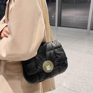 Chain Strap Flap Tote Bag