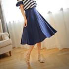 Band-waist A-line Mini Skirt