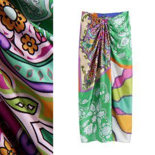 Paisley Print Knot Skirt