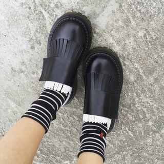 Two-tone Fringed Loafers