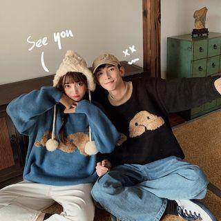 Couple Matching Bear Print Pullover