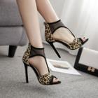 High-heel Leopard Print Sandals
