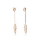 Simple And Fashion Plated Rose Gold Tassel Leaf 316l Stainless Steel Earrings Rose Gold - One Size