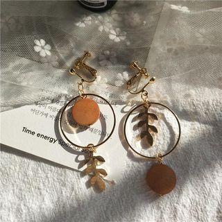 Leaf Wood Drop Earring