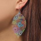 Alloy Cutout Leaf Dangle Earring 5704 - Multicolor - One Size
