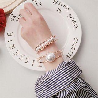 Faux Pearl Layered Bangle
