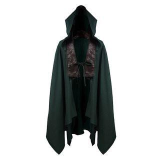 Hooped Cape Dark Green - One Size