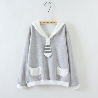 Sailor Collar Fleece Pullover