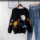 Animal Sweater Black - One Size