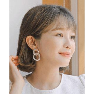 Rhinestone Double-hoop Earrings