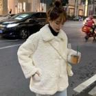 Set: Faux Shearling Toggle Coat + Crossbody Bag