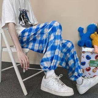 Plaid Cropped Sweatpants