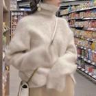 Fuzzy Turtleneck Sweater