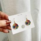 925 Sterling Silver Color Panel Disc Drop Earring