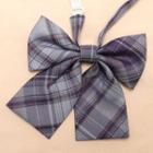 Plaid Bow Tie Purple - One Size