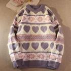 Color Block Heart Sweater