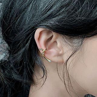 Twisted Alloy Sterling Silver Ear Cuff 1 Pc - Gold - One Size
