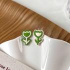 Simple Flower Earring Green - One Size