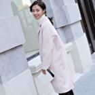 Plain One Button Coat Light Pink - One Size