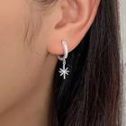 Cz Star Drop Earring 1 Pc - Ear Buckle Earring - Silver - One Size