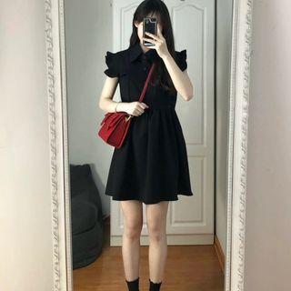 Sleeveless Collar Ruffle Mini Smock Dress