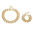Set: Chain Necklace + Bracelet 0259 - Set - Gold - One Size