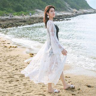 Lace Beach Cover-up As Shown In Figure - One Size