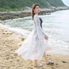 Lace Beach Cover-up As Shown In Figure - One Size
